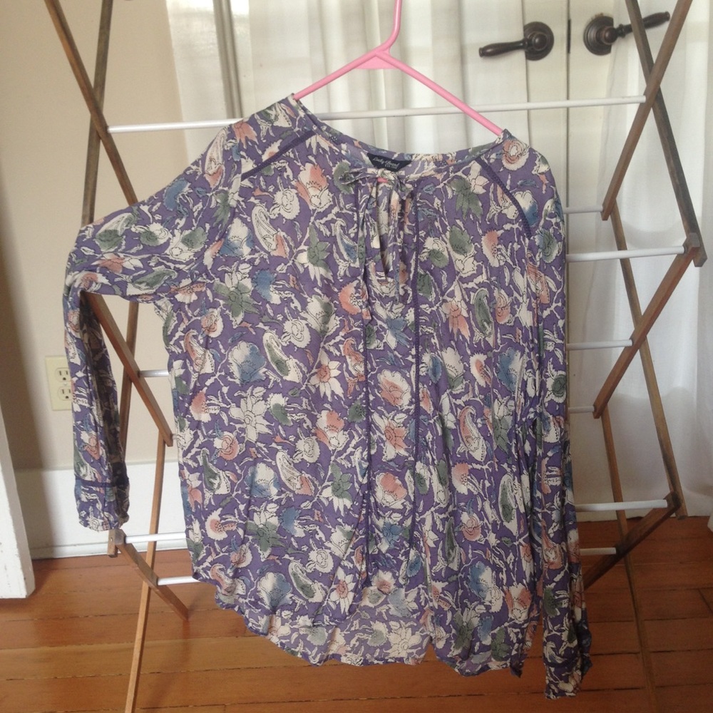 Beautiful floaty floral print Lucky Brand top - XL